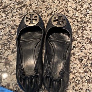 Tory Burch ballet flats with gold medallion